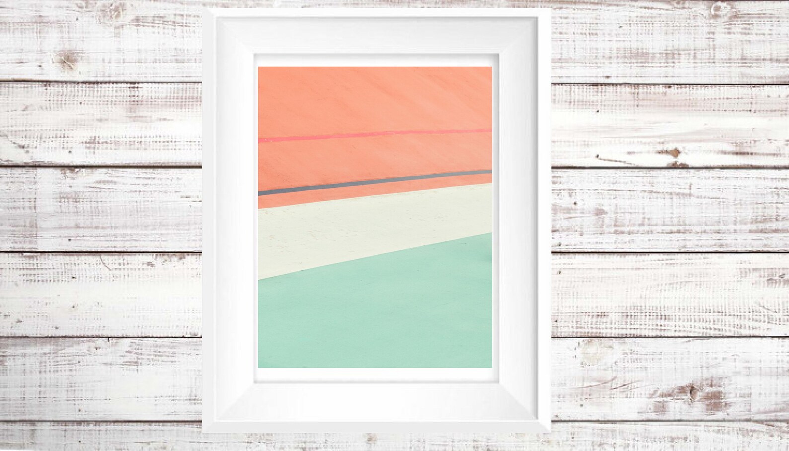 Abstract Peach Mint Green Wall Art Decor Modern Pastel Etsy
