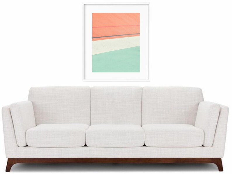 Abstract Peach Mint Green Wall Art Decor Modern Pastel Etsy