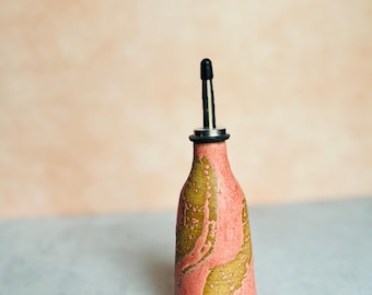 Speckled Pink Handmade Ceramic Oil Dispenser; Christmas Gifts; Pottery gift; Gifts for Her; Gifts for Him; Unique Present