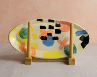 Abstract Pattern Handmade Ceramic Tray; Small; Mother’s Day; Mother’s Day gift; gift for mom; gift for grandma
