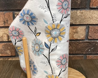 Floral Reusable Paper Towels: 12-Piece Flannel Cloth Towel Set