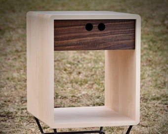 The Scandi End Table-maple and walnut
