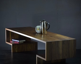 Long Coffee Table - Solid Walnut - Mid century Coffee Table - MCM modern Coffee Table- Minimalist Coffee Table - "Tea Table"