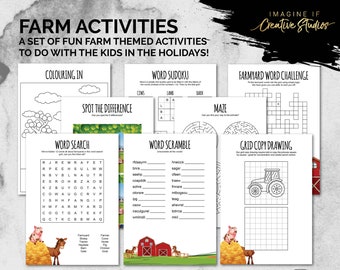 Farm Activities | Kids Puzzles | Kids Activities | Digital Download | Quarantine and Holiday Activities for Kids | Printable