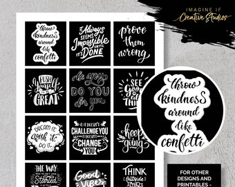 Inspiration 2 - Coloured Quote Sheet | DIGITAL DOWNLOAD | Scrapbooking | Card Making | Junk Journaling | Quotes Sheet | Phrases