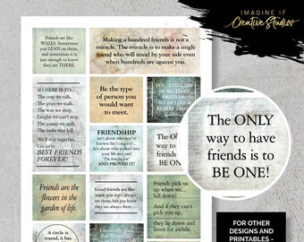 Best Friends - Coloured Quote Sheet | DIGITAL DOWNLOAD | Scrapbooking | Card Making | Junk Journaling | Quotes Sheet | Phrases