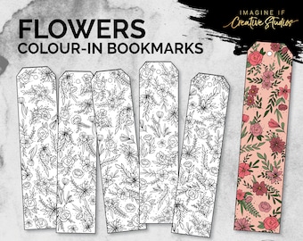 Flowers Bookmark Colouring In | Kids Activities | Digital Download | Quarantine and Holiday Activities for Kids | Printables | Colour in