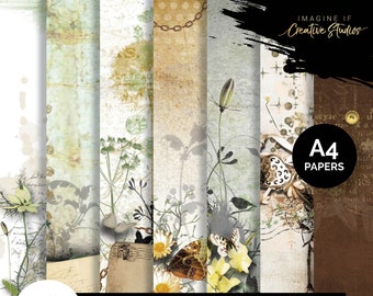 Natures Walk | A4 Papers | 3Quarter Designs | Junk Journal Papers | Digital Scrapbooking Papers | Printable | Digital Download