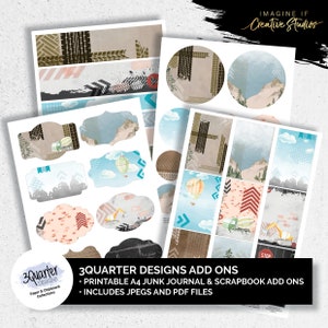 Disegni 3Quarter / Trasporto senza tempo / Componenti aggiuntivi / Abbellimenti del Junk Journal / Effimera di Scrapbooking digitale / Stampabile / Download digitale
