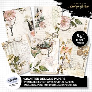 Clockwork Vintage | 8.5 x 11 inches | 3Quarter Designs | Junk Journal Papers | Digital Scrapbooking Papers | Printable | Digital Download