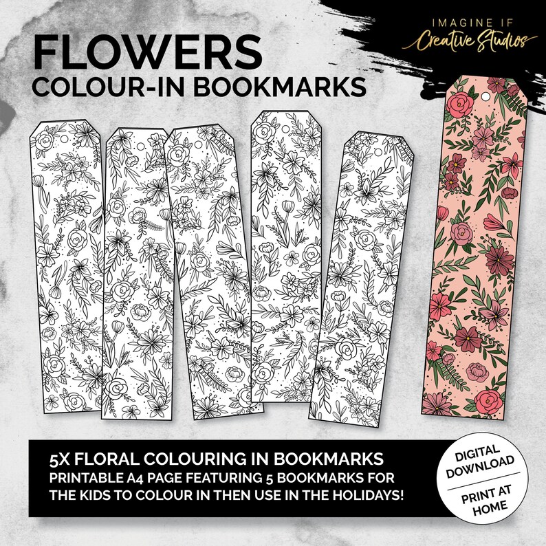 Flowers Bookmark Colouring in | Kids Activities | Digital Download ...