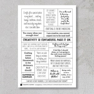Kreativität - Scrapbooking/Card Making Quote Sheet **DIGITAL DOWNLOAD**
