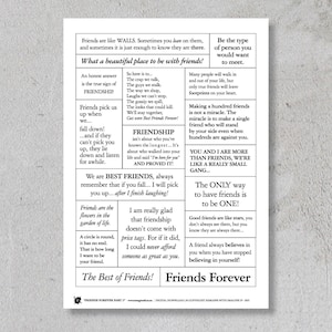 Freunde #1 - Scrapbooking/Kartenherstellung Zitat Blatt **DIGITAL DOWNLOAD**