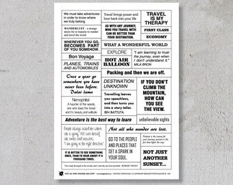 Travel Not all who wander are lost - Scrapbooking/Card Making Quote Sheet **DIGITAL DOWNLOAD**