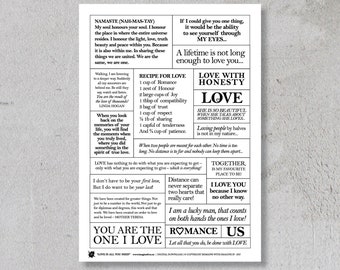 Love is all you need - Scrapbooking/Card Making Quote Sheet **DIGITAL DOWNLOAD**