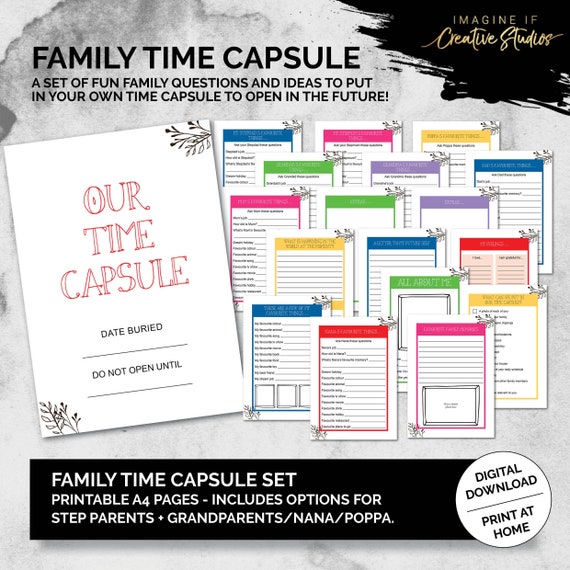 Family Time Capsule  Kids Activities  Digital Download