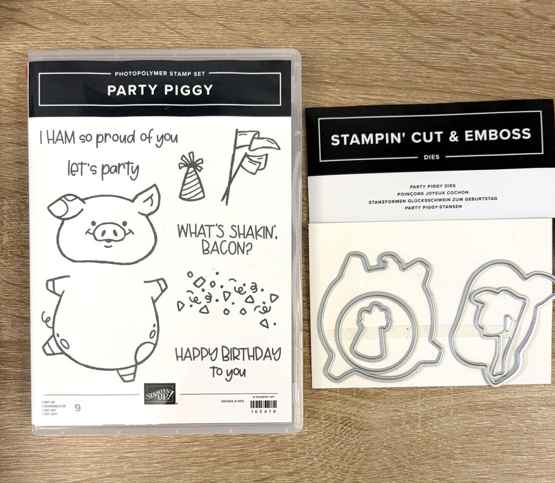 Party Piggy Stamp and Dies Set | Birthday Celebration Card Making ...