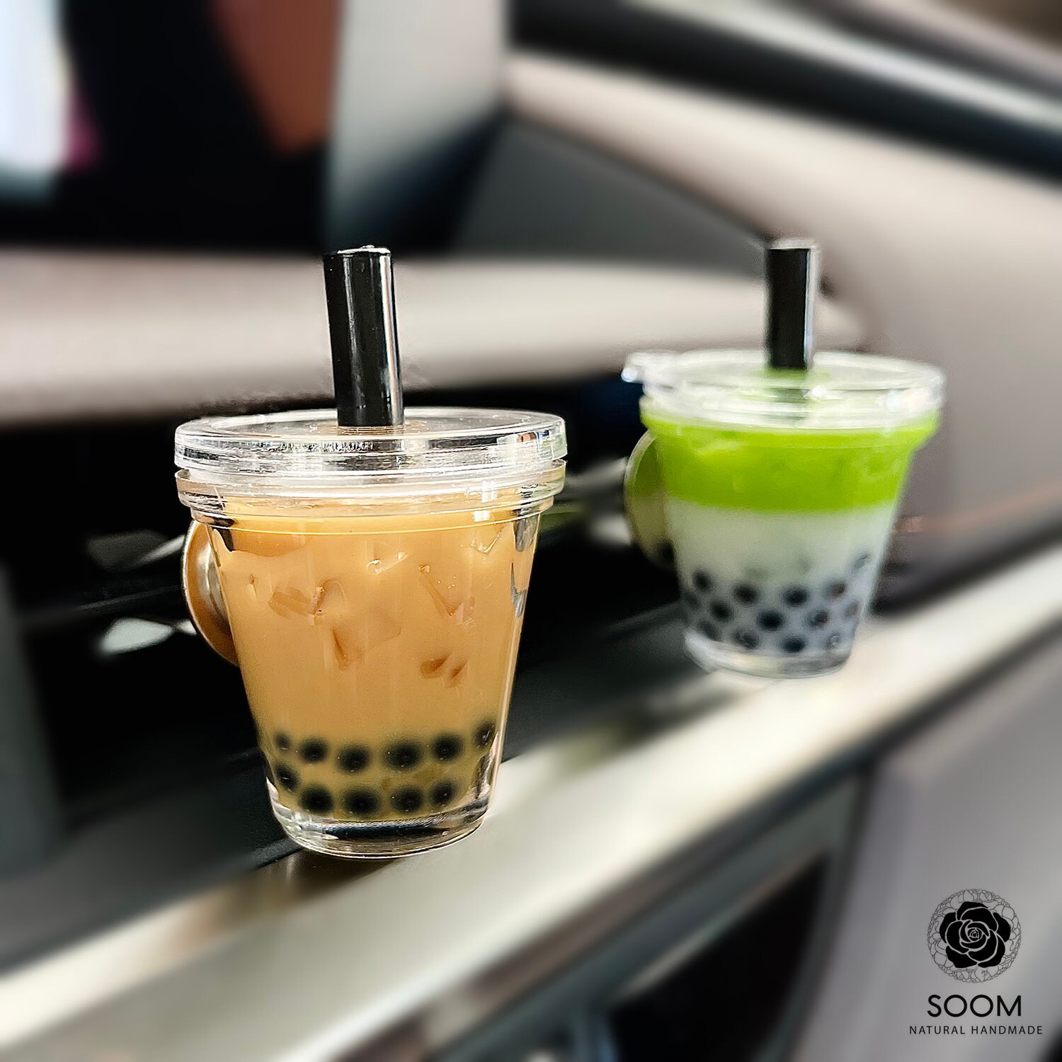 Boba Milk Tea Keychain / Boba Car Accessories/ Bubble Tea Drink