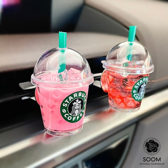 Miniature Starbucks Cup Strawberry Pink Drink/car Accessories