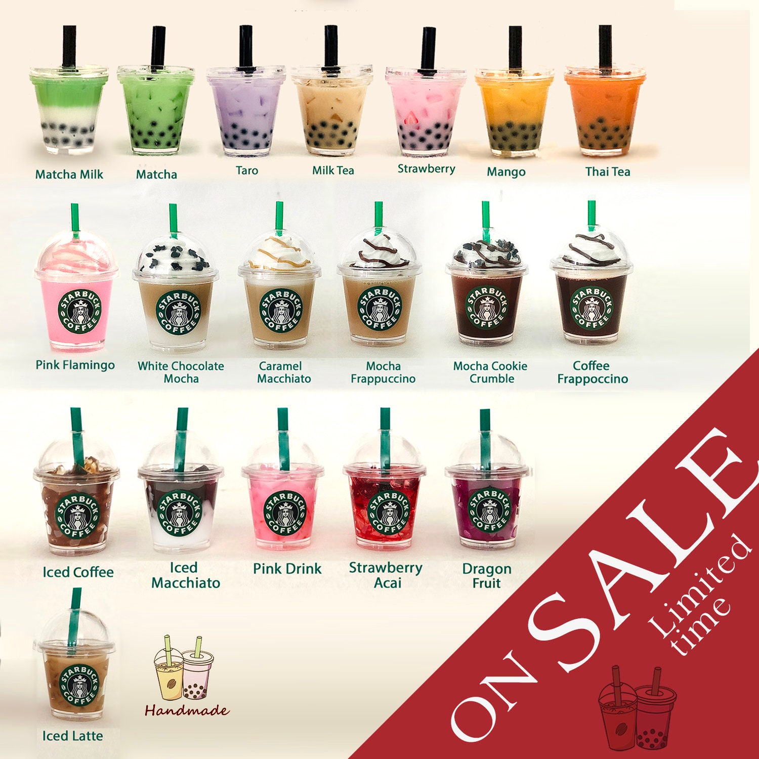 Starbucks Boba Tea Drinks For Barbie Bratz Monster High Rainbow High