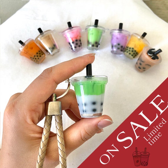 Boba Milk Tea Keychain / Boba Car Accessories/ Bubble Tea Drink