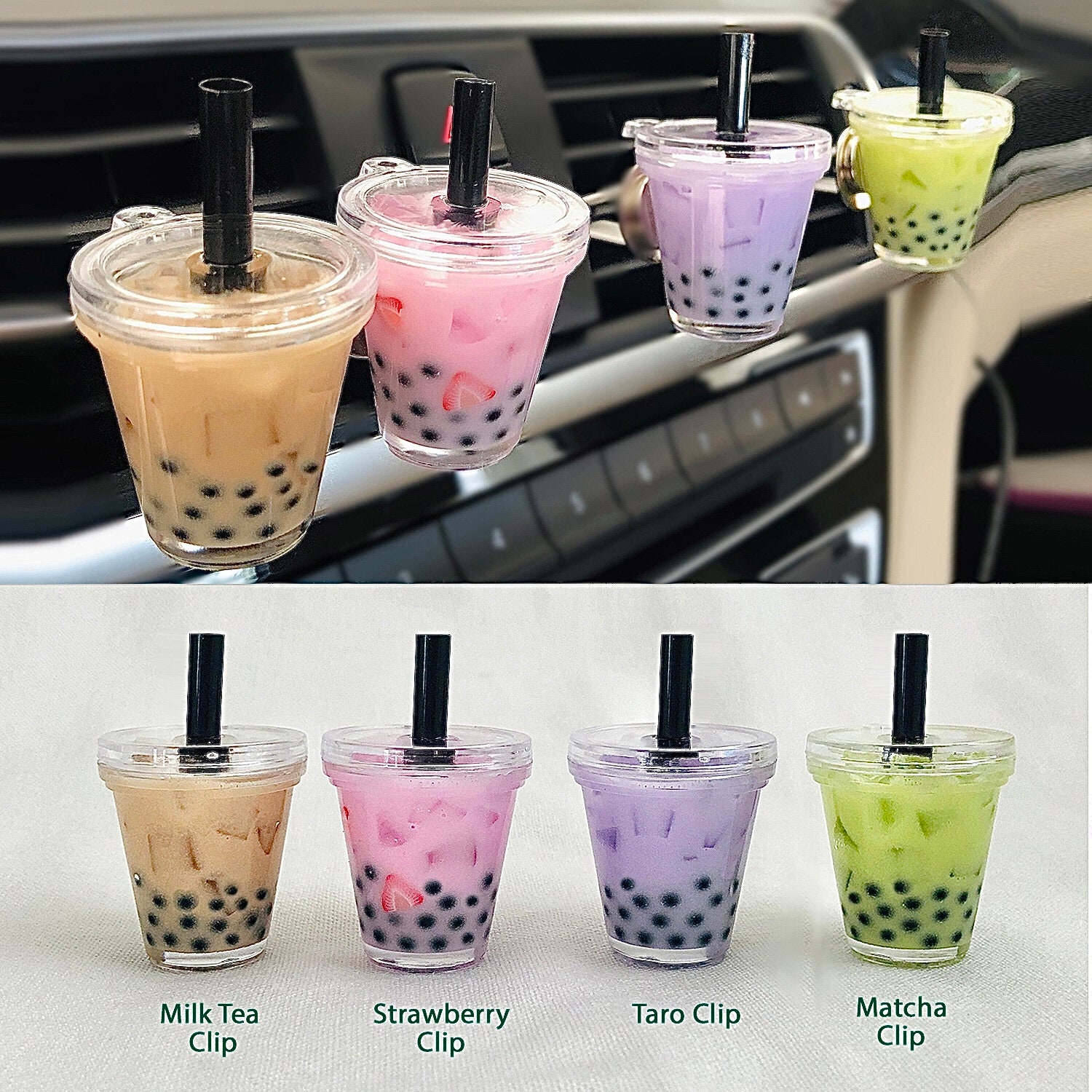 Boba Milk Tea Keychain / Boba Car Accessories/ Bubble Tea Drink