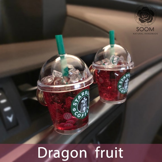 Miniature Dragon Fruit Starbucks /pink Ca Accessories/car