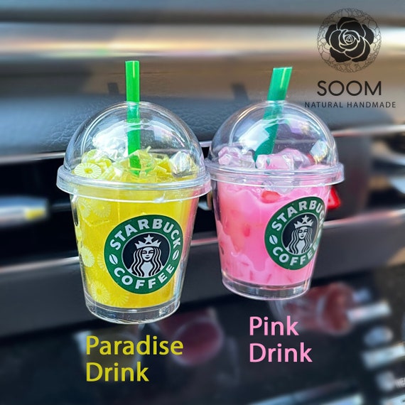 Miniature Paradise Starbucks Drink/pink Car Accessories for Women