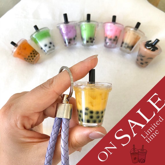 Boba Milk Tea Keychain / Boba Car Accessories/ Bubble Tea Drink Keychain  /cut Car Accessories /car Decor 