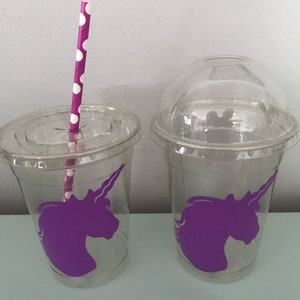Unicorn Cups, Unicorn Party Favor Cup, Unicorn Baby Shower, Unicorn Party Goods, Unicorn Cups With Lids, & Unicorn Treat Cups. 12 Pack image 8