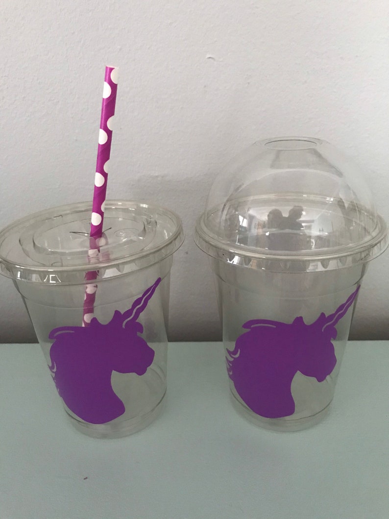 Unicorn Cups, Unicorn Party Favor Cup, Unicorn Baby Shower, Unicorn Party Goods, Unicorn Cups With Lids, & Unicorn Treat Cups. 12 Pack image 8