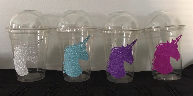 Unicorn Cups, Unicorn Party Favor Cup, Unicorn Baby Shower, Unicorn Party Goods, Unicorn Cups With Lids, & Unicorn Treat Cups. 12 Pack image 5