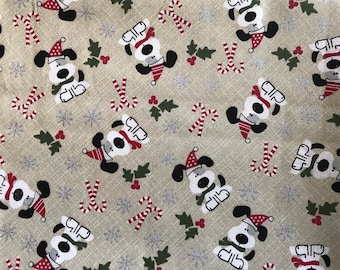 27” Adorable Dog Christmas Fabric, Christmas Material, Christmas Fabric, Craft Supply, Sewing, Dog Christmas,