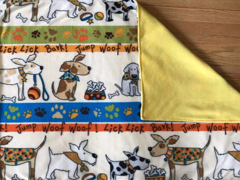 Woof Lick Bark Dog Blanket and Brown Paws Fleece Dog Etsy