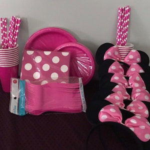 Minnie Mouse Birthday Party, Minnie Mouse Party Supplies, Minnie Mouse Party Favors, Minnie Baby Shower, Girl Baby Shower, Princess Party