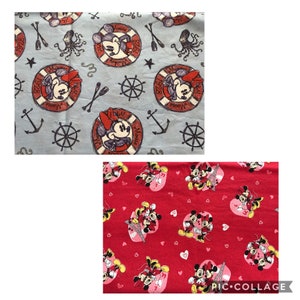Adorable Disney Material, Mickey & Minnie Fabric, Mickey Mouse Fabric, Minnie Fabric, Mickey Fabric, Craft Supply, Material, Fabric