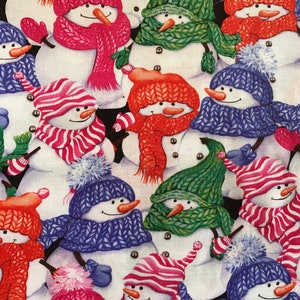 Bonhomme de neige festif, Noël, matériau de conception, tissu d&#39;hiver, tissu de vacances, matériau de vacances, bonhommes de neige, tissu, matériau, fournitures pour travaux manuels
