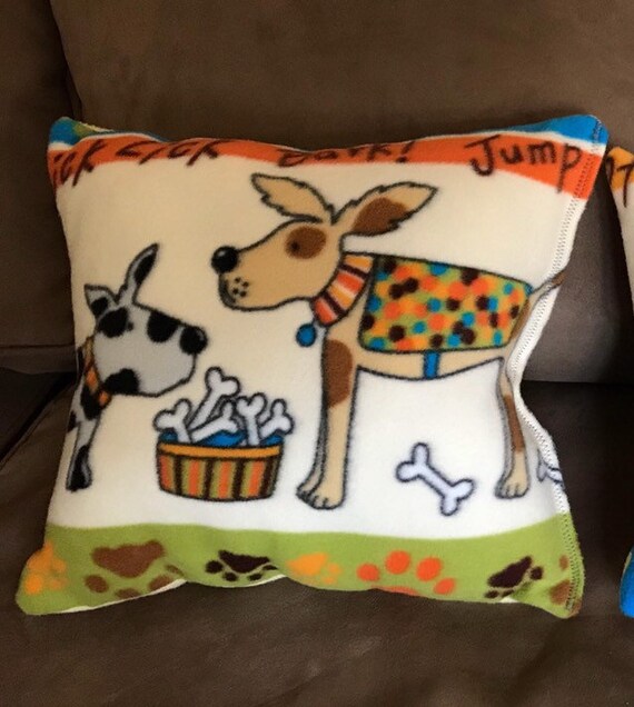 Soft Bark Lick Jump Dog Pattern Fleece Polyester Filled Etsy