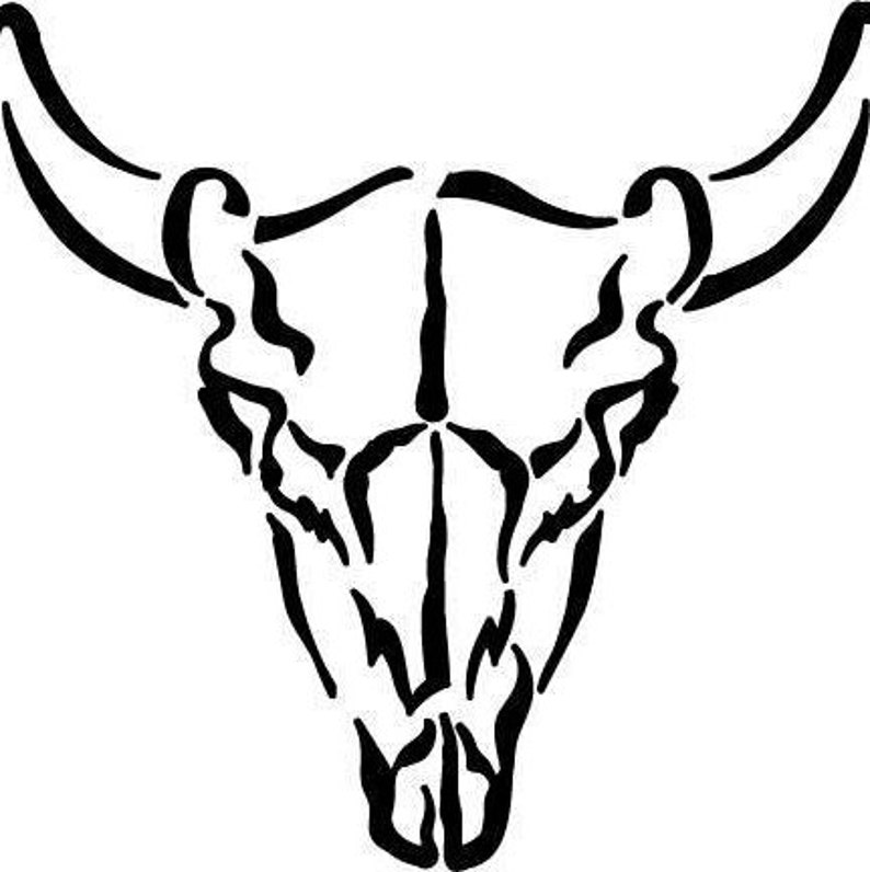 Bull skull cow long horn vector art Svg cutting file | Etsy