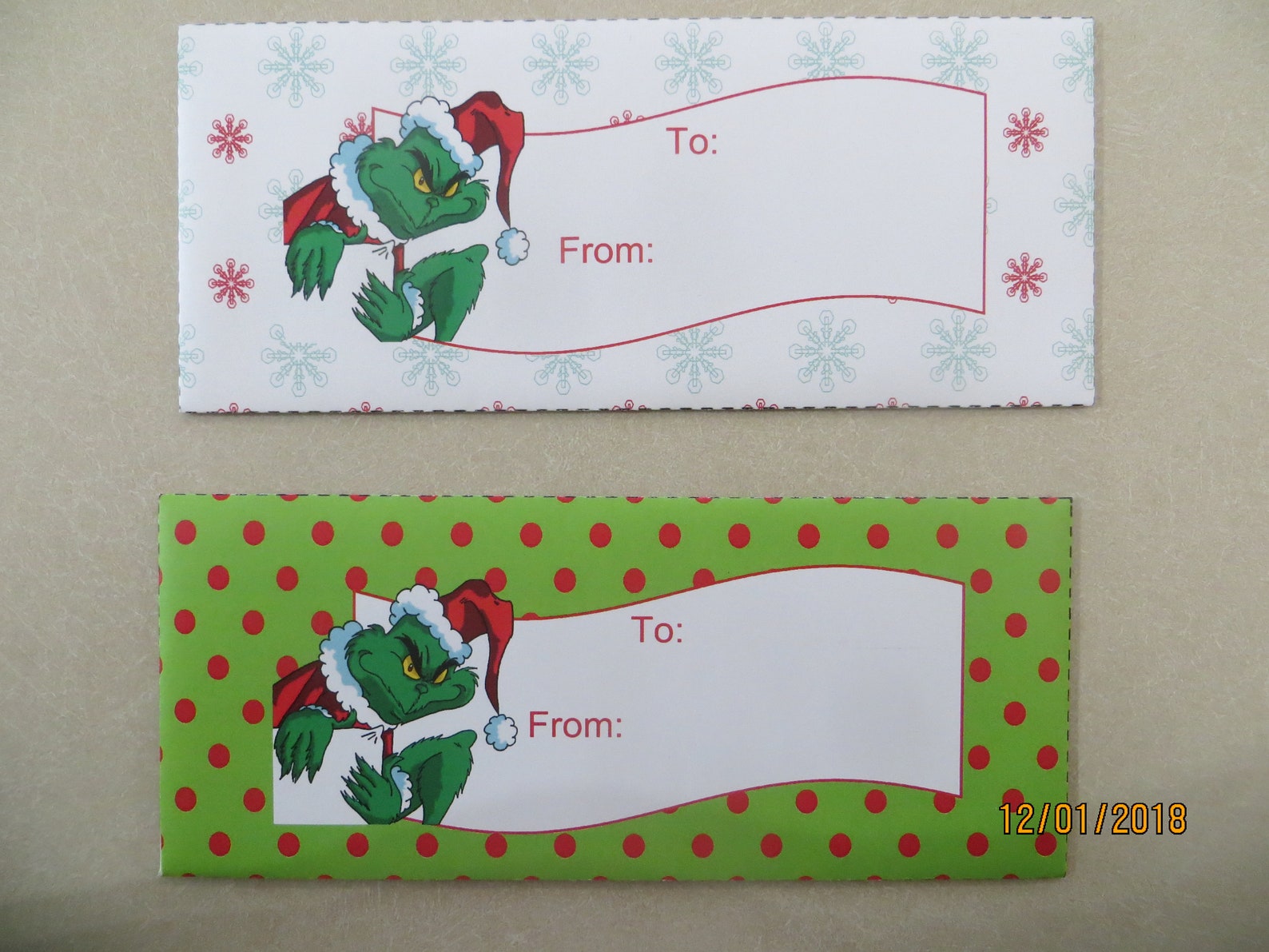 Christmas Grinch Gift Wrap Set Instant Download Tags Money | Etsy