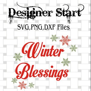 Winter Blessings SVG PNG vector clipart printable christmas cutting file