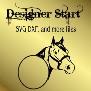 Paard van het kwart monograme frame silhouet svg snijden bestand rodeo westerse cricut