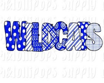 Wildcats Doodle Letters - Etsy