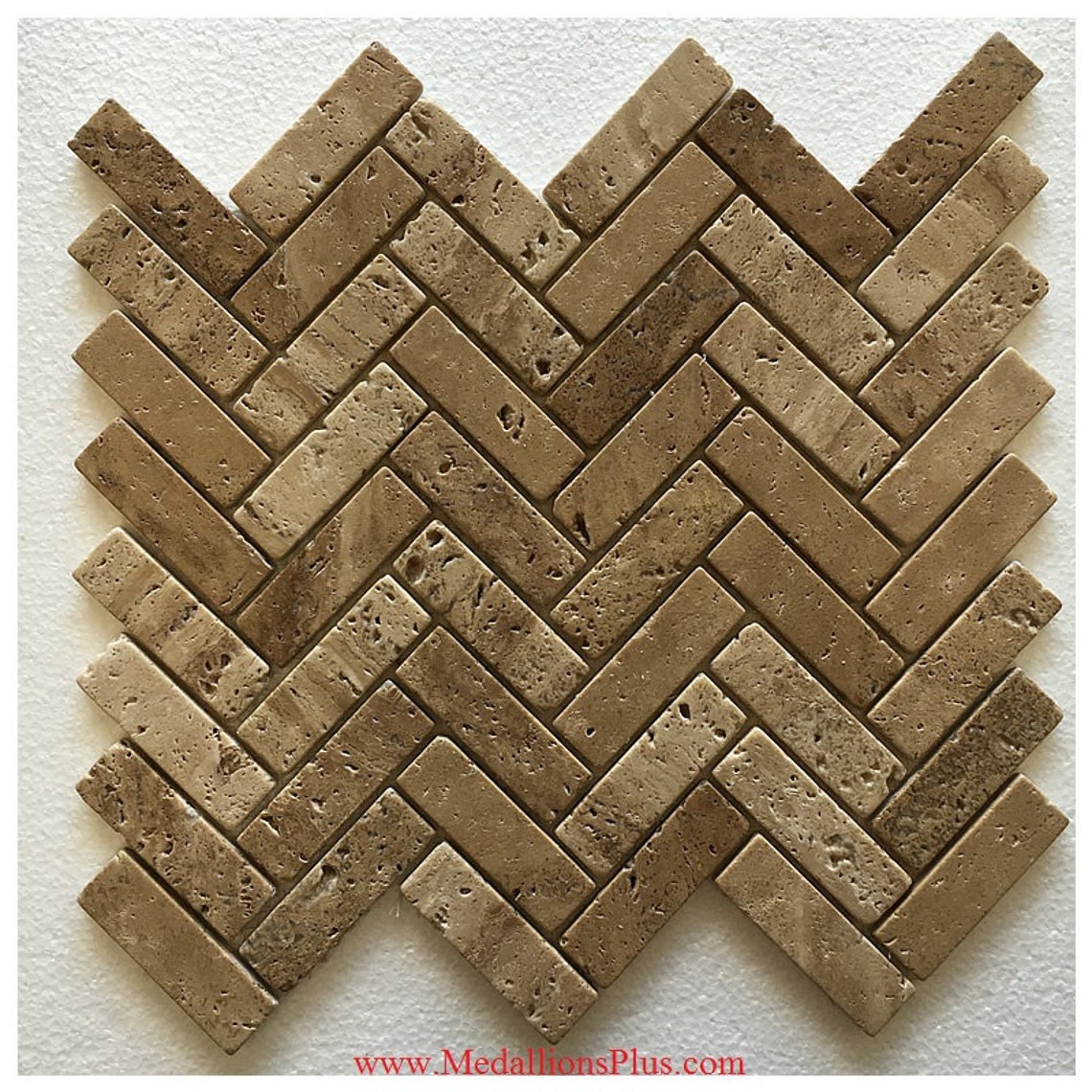 Honed Travertine Herringbone Mosaic Backsplash Tiles | Etsy