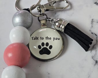 Beaded Keychain - Talk to the Paw.