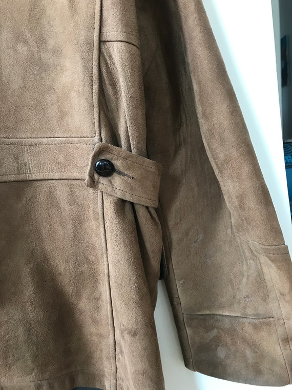 Vintage Mens Belted 70s Suede Jacket Towncraft Plus Penneys