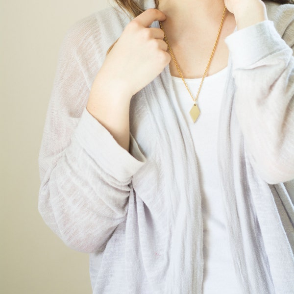 The  Kite Necklace | Geometric Brass Pendant