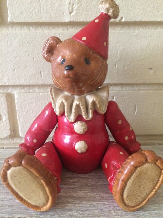 Vintage Schmid Porcelain Music Bear Clown, Gorgon Fisher Schmid