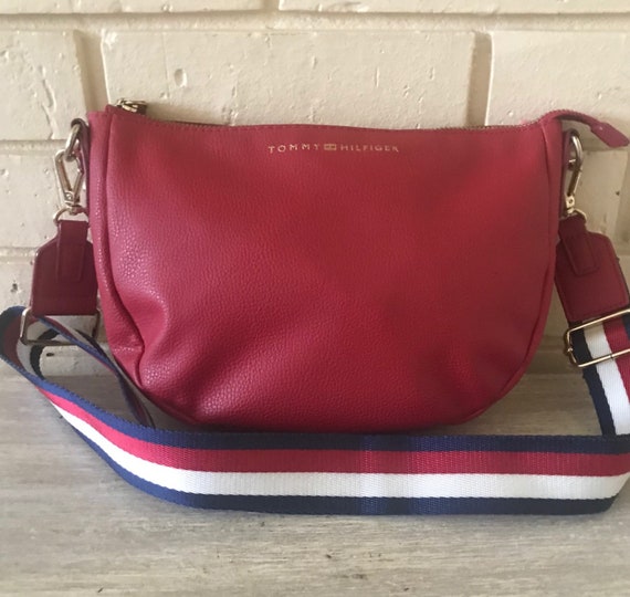 tommy hilfiger red leather purse