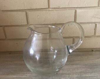 Vintage Glass water pitcher, thick glass, cool aid / water pitcher, 1960's